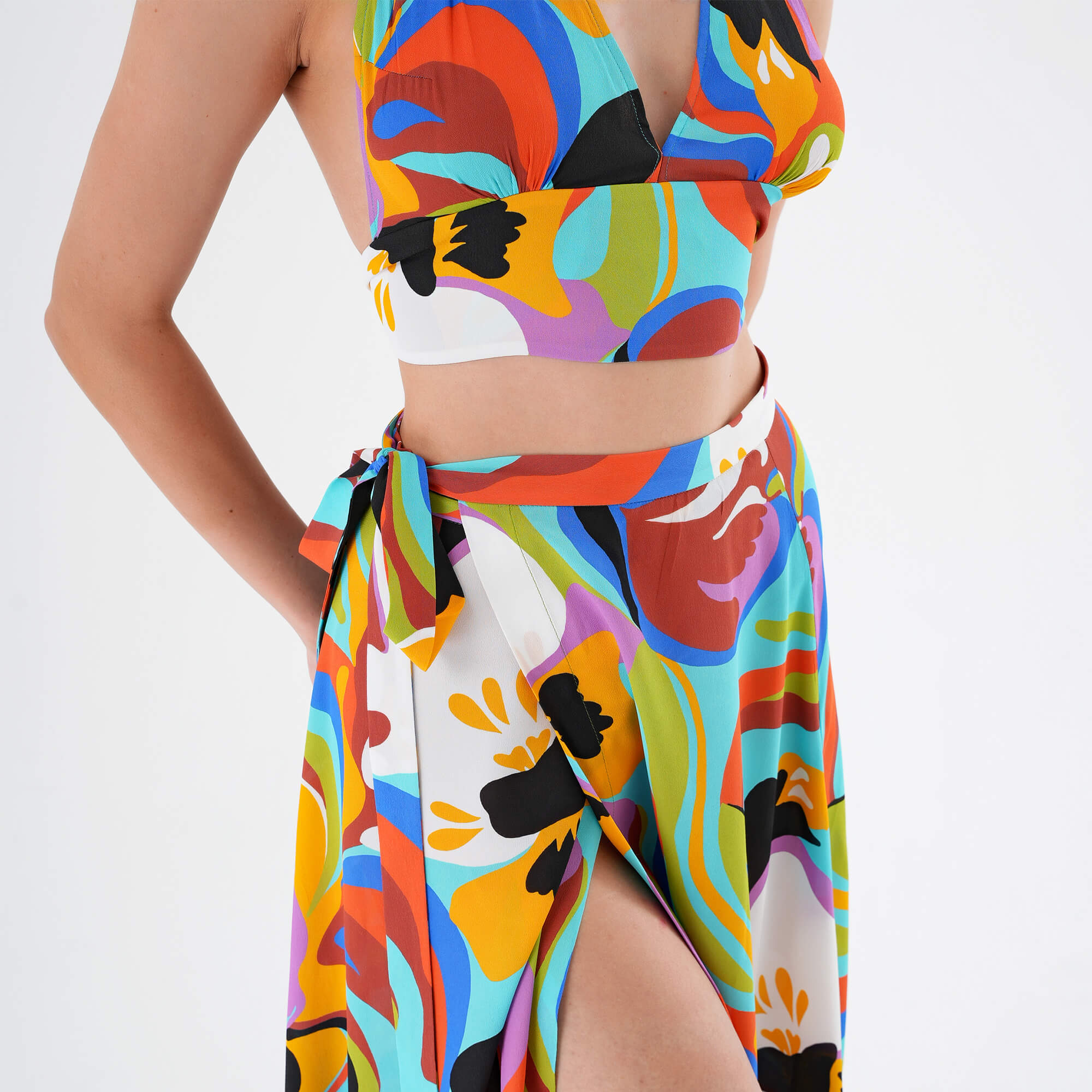 Etro - Abstract Printed Gonna Mare Wrap Maxi Skirt & Top IT44